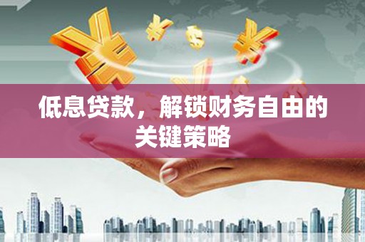 南阳低息贷款，解锁财务自由的关键策略