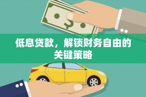 南阳低息贷款，解锁财务自由的关键策略