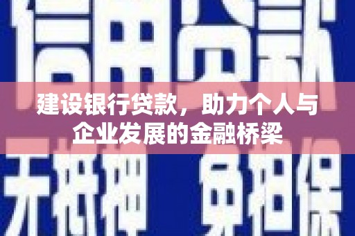 南阳建设银行贷款，助力个人与企业发展的金融桥梁