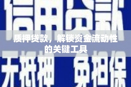 南阳质押贷款，解锁资金流动性的关键工具