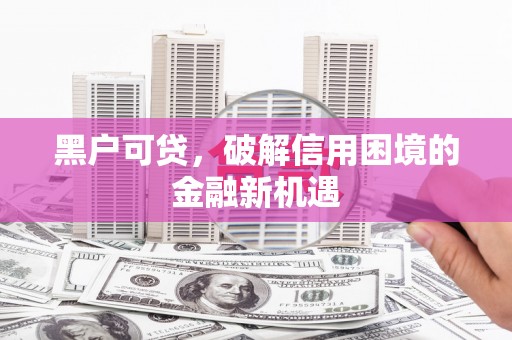 南阳黑户可贷，破解信用困境的金融新机遇