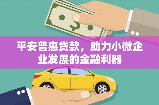 南阳平安普惠贷款，助力小微企业发展的金融利器