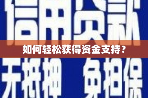 南阳如何轻松获得资金支持？